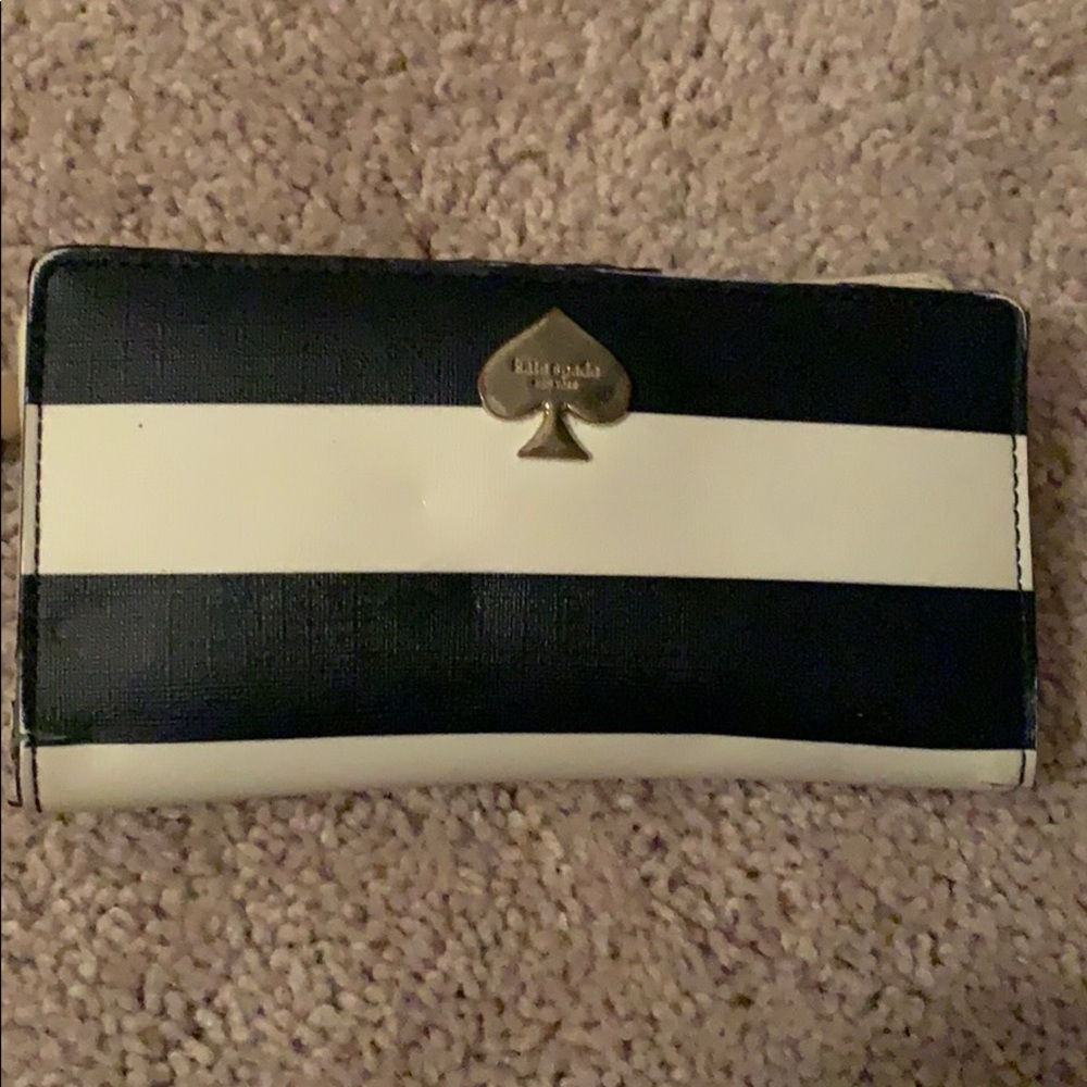 Kate Spade blue/White stripe wallet GUC